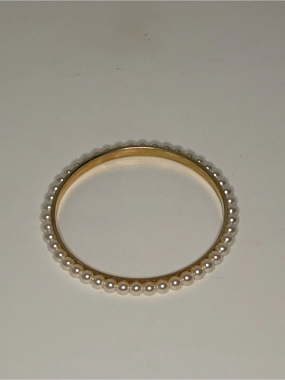 Gold Pearl Accent Bangle Bracelet - Elegant Women’s Jewelry